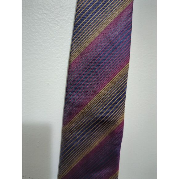 Kenneth Cole New York Mens Striped Silk Necktie Classic Purple Multicolor - Picture 2 of 6